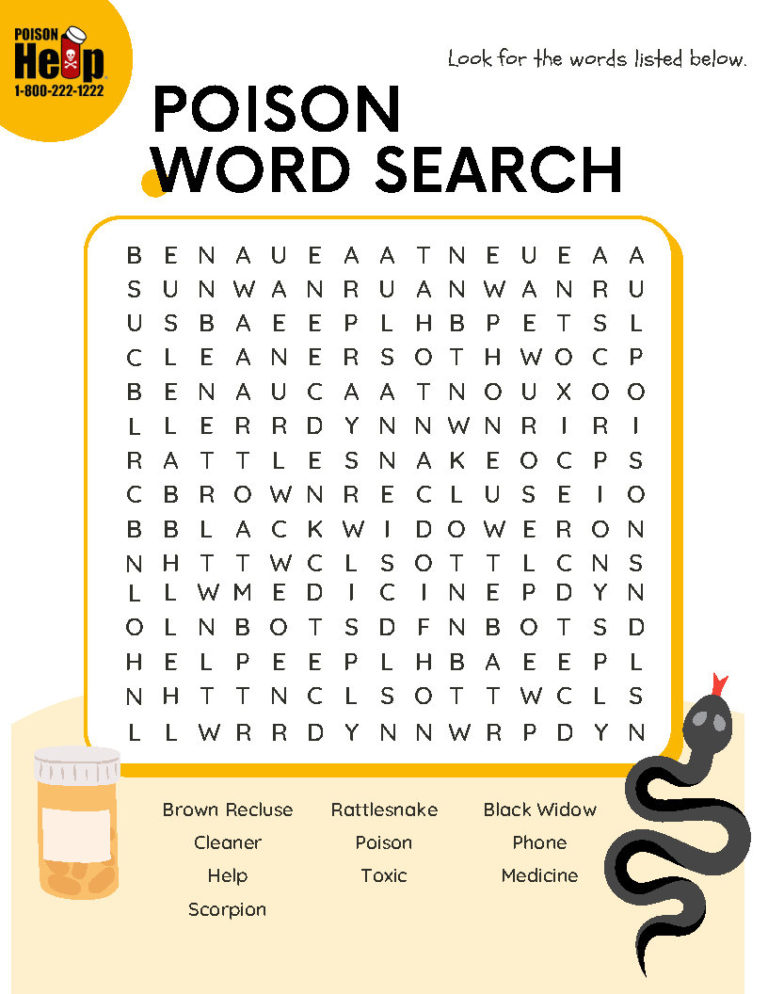 Poison Word Search Georgia Poison Center